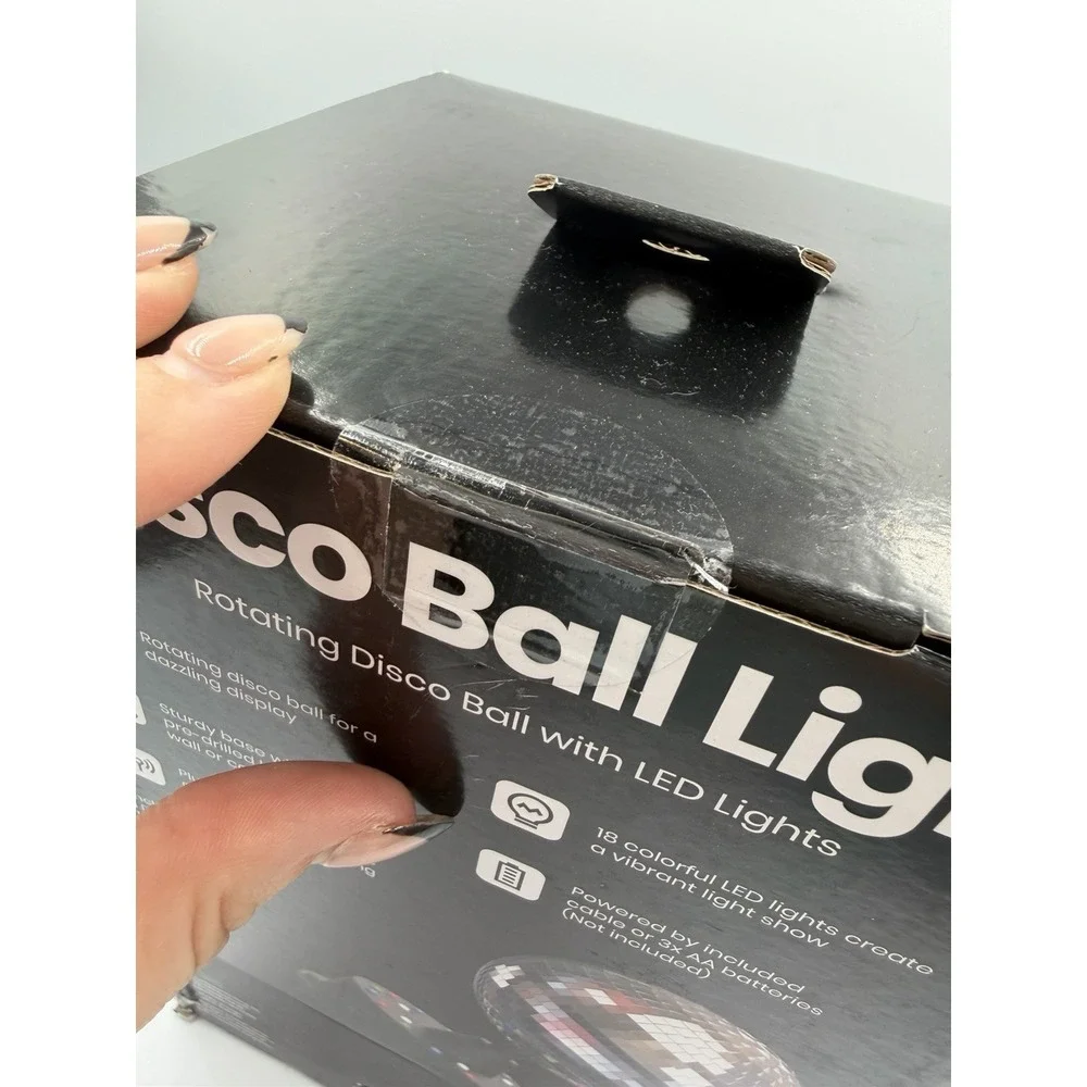 NEW IN BOX GEMS Disco Ball Light Rotating Disco Ball With LEDs 8.75